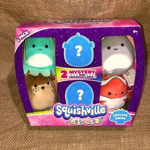 Squishville by Squishmallows 6 pack w/ 2 Mystery Minis Sealife Squad NIB